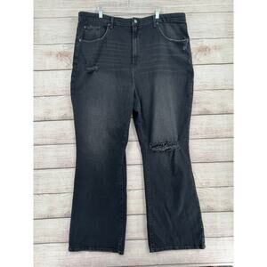 BDG Stretch High-Rise Flare Jeans Mens 39 Black Gray Medium Wash Distressed
